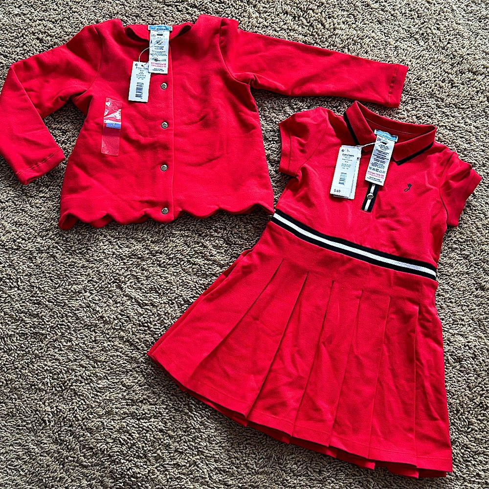 Jacadi Polo Dress + Cardigan (3T)